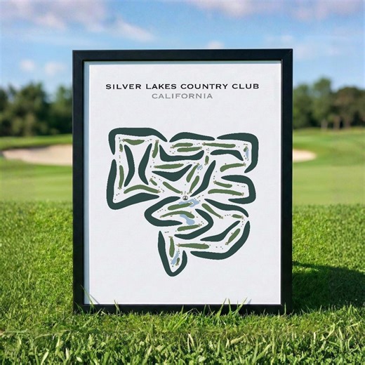 Silver Lakes Country Club, CA | Golf Course Wall Decor, Golfer Gift, Personalized Golf Map, Modern Clubhouse Artwork, Sports Home Decor - Etsy Canada
