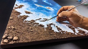 Create a magical seascape with texture paste & acrylics on canvas 🌊✨