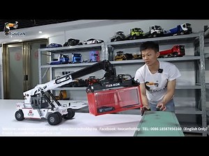 Unbox 1/14 KCK RC Hydraulic Reach Stacker TEREX TFC45 Container handler, see detailed functions.