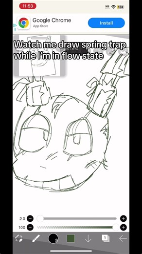 Watch me draw spring trap while I’m in flow state // #fnaf #springtrap #viral #hdvdhhs #tiktok