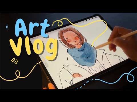 Drawing 3 Stylized Characters in Procreate | Cozy Art Vlog