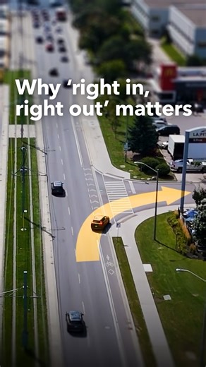 9.1K views · 70 reactions | What does ‘right in, right out’ mean and why does it matter for drivers along Line 5 Eglinton and Line 6 Finch West? In short: when entering or exiting plazas, side streets or driveways, you can only turn right. No left turns, U-turns, or driving straight across unless signs say otherwise. ‘Right in, right out’ keeps light rail vehicles (LRVs) separate from regular traffic, improving safety for everyone on the road. | Metrolinx | Facebook