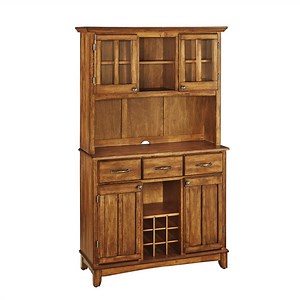 homestyles Buffet Of Buffets Brown Wood Buffet with Hutch - 44" x 17" x 72"