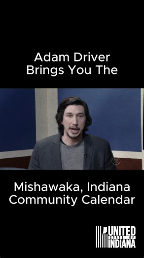 United State of Indiana on Instagram: "Officially requesting Adam Driver to read the community calendar forever. #adamdriver #hoosier"
