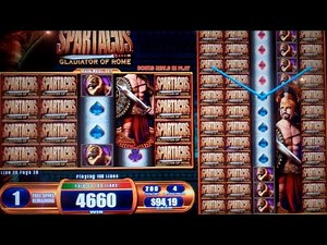Spartacus Slot Machine Bonus - BIG BET - Colossal Reels Feature - 12 Free Spins Win