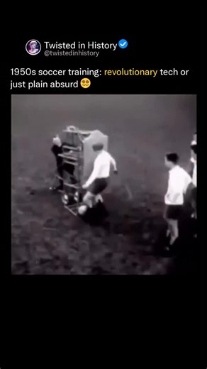 History's wildest plot twists. on Instagram: "You think modern athletes have it tough with all their high-tech gadgets and training regimes? Imagine being a soccer coach in 1950, determined to give your players the absolute edge with the latest “sports science.” These ingenious contraptions were meant to revolutionize training, meticulously drilling players on headers, kicks, and passes. The irony? What was cutting-edge then looks delightfully clumsy and almost absurd to our eyes today, showcasi