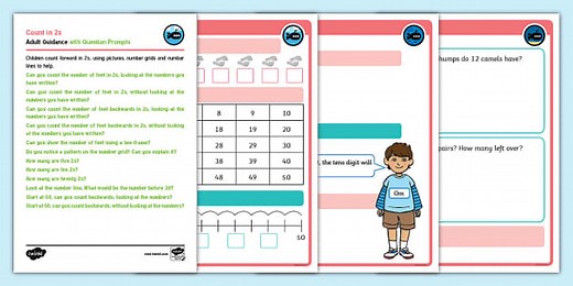Year 1 Diving into Mastery: Step 1 Count In 2s Activity Cards