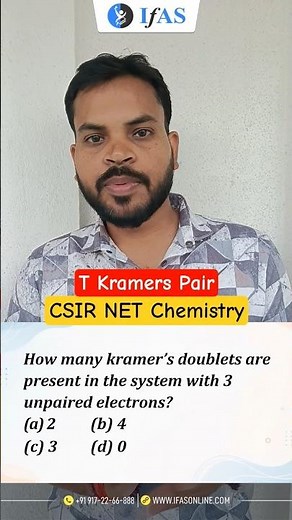 Kramers Pair | ESR Spectroscopy | CSIR NET Chemistry | IFAS