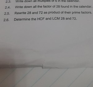 2.3. Write down all multiples of 6 in the calendar.2.4. Write ... | Filo