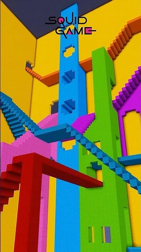 Building SQUID GAME STAIRS in Minecraft 〇△□
