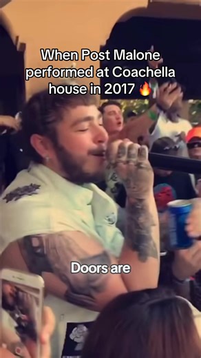 Throwback to Post Malone performing Candy Paint at a Coachella house back in 2017, what a time to be alive // #fyp #postmalone #rap #coachella #viralvideos