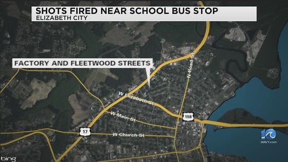 Shots fired near school bus stop in Elizabeth City