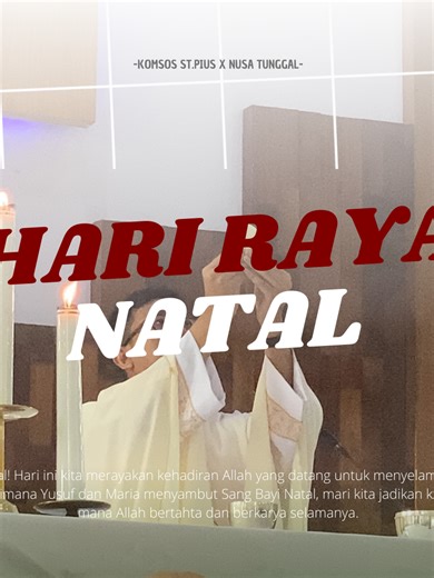 Selamat Hari Raya Natal, 25 Desember 2025! 🕯️⛪️ Dari altar Gereja Katolik Stasi Santo Pius X Nusa Tunggal, kami berbagi sukacita kelahiran Tuhan. Kelahiran-Nya adalah tanda nyata bahwa Allah tidak pernah meninggalkan kita; Ia hadir, menyapa, dan menyelamatkan keluarga kita. Mari rayakan hari ini dengan kasih yang tulus dan syukur yang mendalam. Tuhan memberkati kita semua! ✨