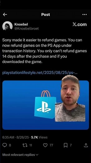Sony just made it A LOT easier to get a refund for playstation games 🔥