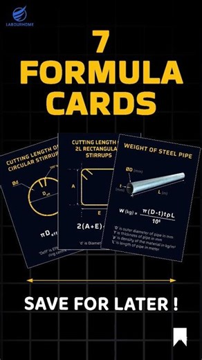 7 Construction Formulas 👷‍♂️ #constructionwork #shorts