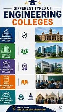 🚀 Engineering College Admission 2026 | 🎯 Know Different Types of Engineering Colleges