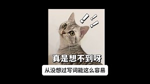 没想到啊，写词这么简单的吗？