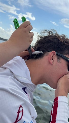 When your fishing partner forces their bait on you. What a jerk…bait. #fishing #pain #thsba #bass