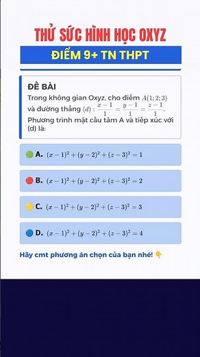 BT Làm khó 90% HS: Khoảng cách trong Oxyz | Bạn giải được?