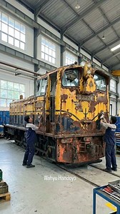 Merestorasi lokomotif kereta aoi D 301 yang sudah terbengkalai #keretaapi #railway #viral | Wahyu Handoyo