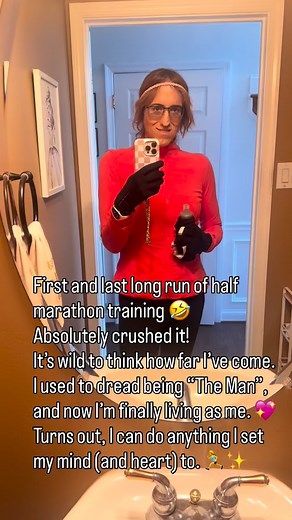First and last long run of half marathon training 藍 Crushed it. There was a time I thought I had to be The Man to be strong. Now I know strength looks a lot more like joy, freedom, and running as my true self.  Feeling unstoppable.  #halfmarathontraining #thisiswhattranslookslike #SwiftieEnergy | Olivia Mauriello | Facebook