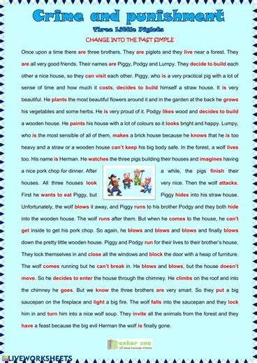 Crime and punishment worksheet