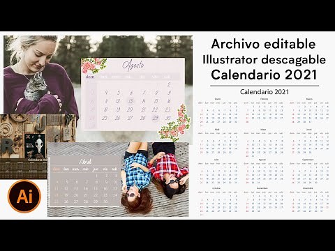Calendario 2021 Editable para Illustrator - Descarga Gratuita