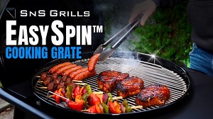 Upgrade your Weber kettle grill today with the EasySpin™ grate from SNS Grills. Crafted from premium 304 stainless steel and backed by a 10-year guarantee, the EasySpin™ grate is built to perform for years to come! With its extra-large opening and smooth edges, you can easily spin the grate with ease for cooking methods like the cold grate technique. Unlock the ultimate cooking experience and discover the secret to incredible food on your Weber kettle grill. Available in a variety of sizes, the 