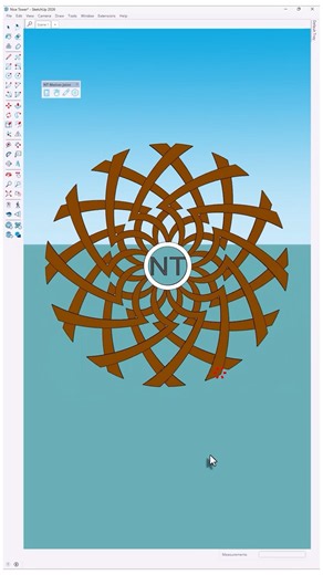 From a simple pattern to a dynamic geometric form in SketchUp. #sketchup #NT_plugin #nicetower