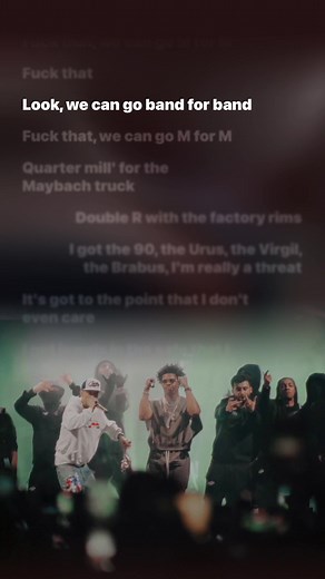 BAND4BAND (Live) (Full Song Lyrics) - Central Cee & Lil Baby #nhacvietlyrics