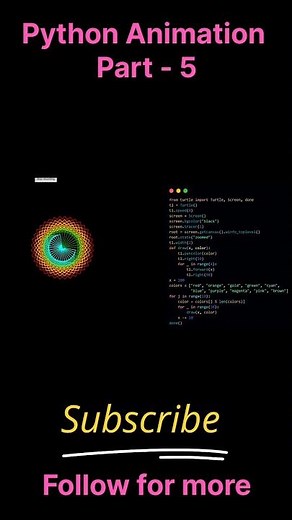 Create a Colorful Spiral Square Art in Python Turtle | Python Turtle Graphics Project | #shorts