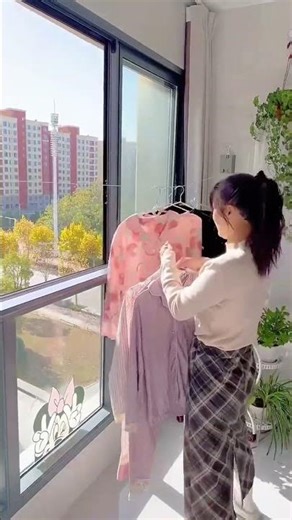 invisible clothesline#No drilling installation#clothes rack#clothesline#goodRecommendations