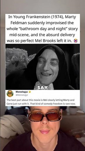 In Young Frankenstein (1974) Marty Feldman Improvised the “Bathroom Day and Night” Line