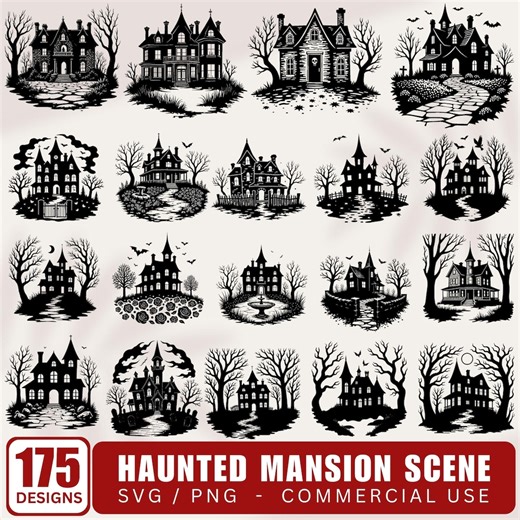 175 Haunted Mansion Scene Bundles – Spooky SVG Files for Cricut, Laser Cutting & Crafts – Instant Downloads - Etsy
