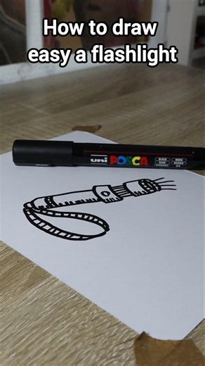 How to draw easy a flashlight✏️ #drawing #howtodraw #shorts