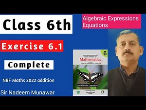 Class 6 Exercise 6.1 NBF Maths | Ex 6.1 Solve the Equations in Urdu Sir Nadeem Munawar