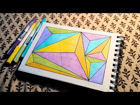 Easy Abstract painting by using masking tape / Geometric abstract painting