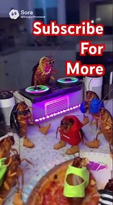 When Humans Sleep… Cockroaches Throw a PARTY! 🎉🪳🎧 | #Sora2 #AIShorts