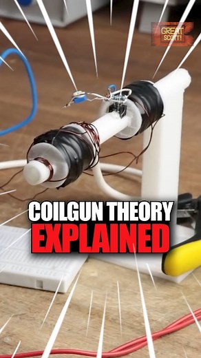 GreatScott! on Instagram: "Coilgun Theory EXPLAINED! || Full video: https://youtu.be/PMU9TQUDhow || #diy #electronics #greatscott #foryou #magnetic"