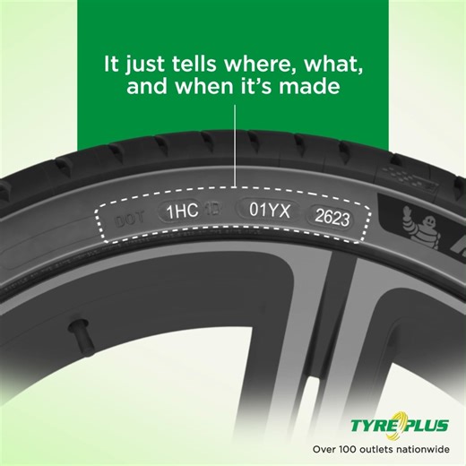 Ever noticed a string of code on your tyre? 👀 That’s the DOT code — and nope, it’s not an expiry date. Here’s what it tells you: ✅️DOT = tyre meets US Department of Transportation standards 🏭Followed by factory code, size code, optional code 📆Last 4 digits = week & year of manufacture But don’t worry — your tyre’s “age” starts from the day it’s installed, not the day it was made. 💡 The real indicator of a tyre’s end-of-life? It’s wear. Not sure about your tyres condition? Just drop by TYREPL