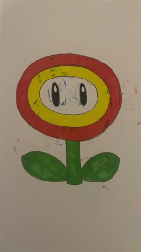 Fire Flower From Mario Drawing and Coloring