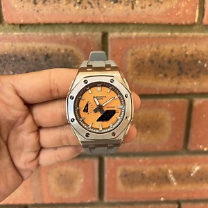 Gshock Mod ( Casioak ) Waffle Orange Gold Dial,... | Depop