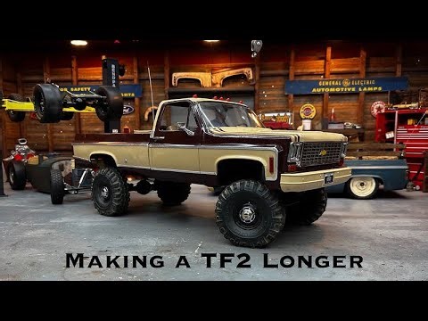 True to Scale Long Bed Squarebody Build, Part 1, Extending the TF2 LWB Chassis, Boom Shocks & more