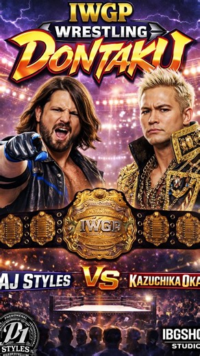 IBG on Instagram: "WWE2K25: AJ STYLES FAREWELL TOUR: (WREDTLING DONTAKU) AJ STYLES VS OKADA- IWGP WORLD TITLE #njpw #ajstyles #okada #wrestlingdontaku #iwgp"