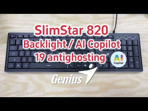 Genius SlimStar 820, Slim Keyboard, AI Copilot, Backlight, Anti-Ghosting keys, FN Keycap, Unboxing