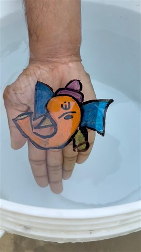 How to draw ganesha || Floating water ganesha part 2786 #shorts #art #painting