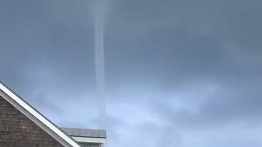 Multiple waterspouts spin along the North Carolina coast