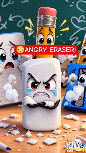 🥈 Eraser Finally Lost Its Patience 😭🧽#funny #shorts #cartoon