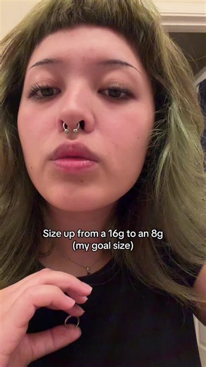 First rage bait how did I do #fyp #septumstretching #septum #piercing | septum