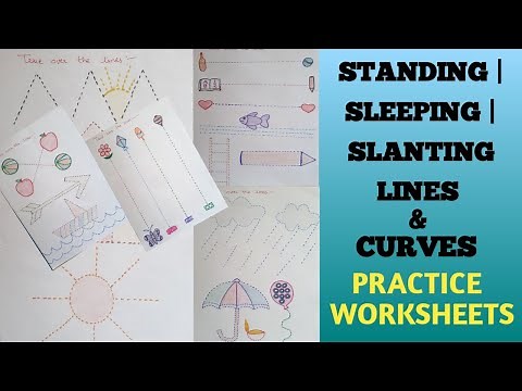 Standing line || Sleeping line || Slanting line || Curves || Worksheet for kids || DIY Worksheets|